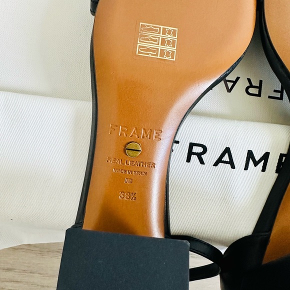 New with box frame black Le Summit square toe heels - Picture 7 of 8